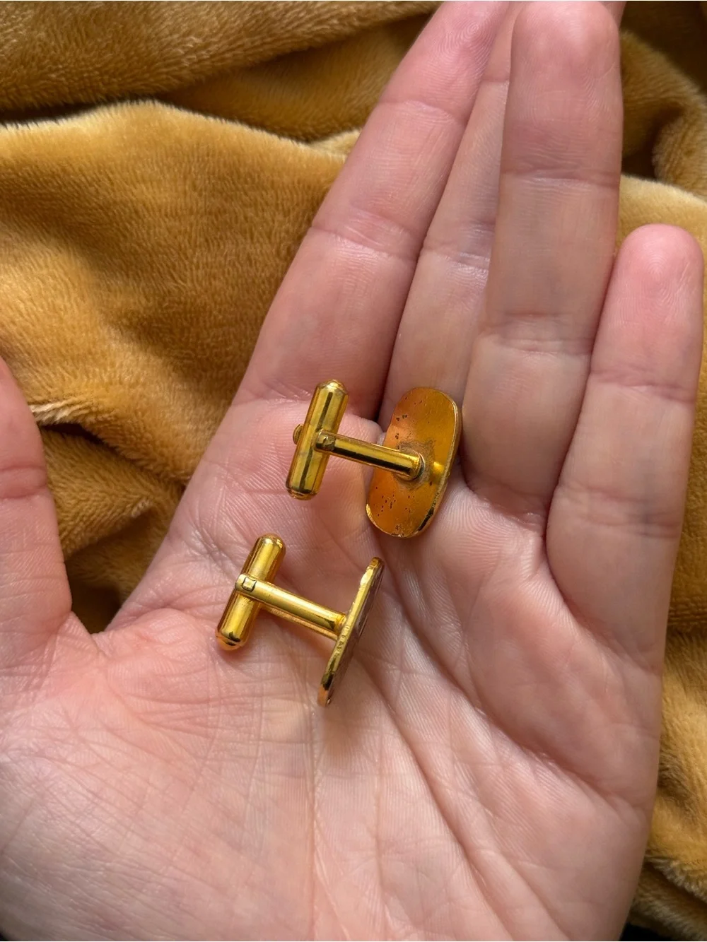 United Kingdom 4 home nations heraldic shield Gold cufflinks- vintage costume